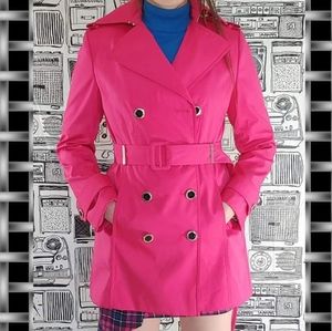 Hot Pink Rain Trench Coat 